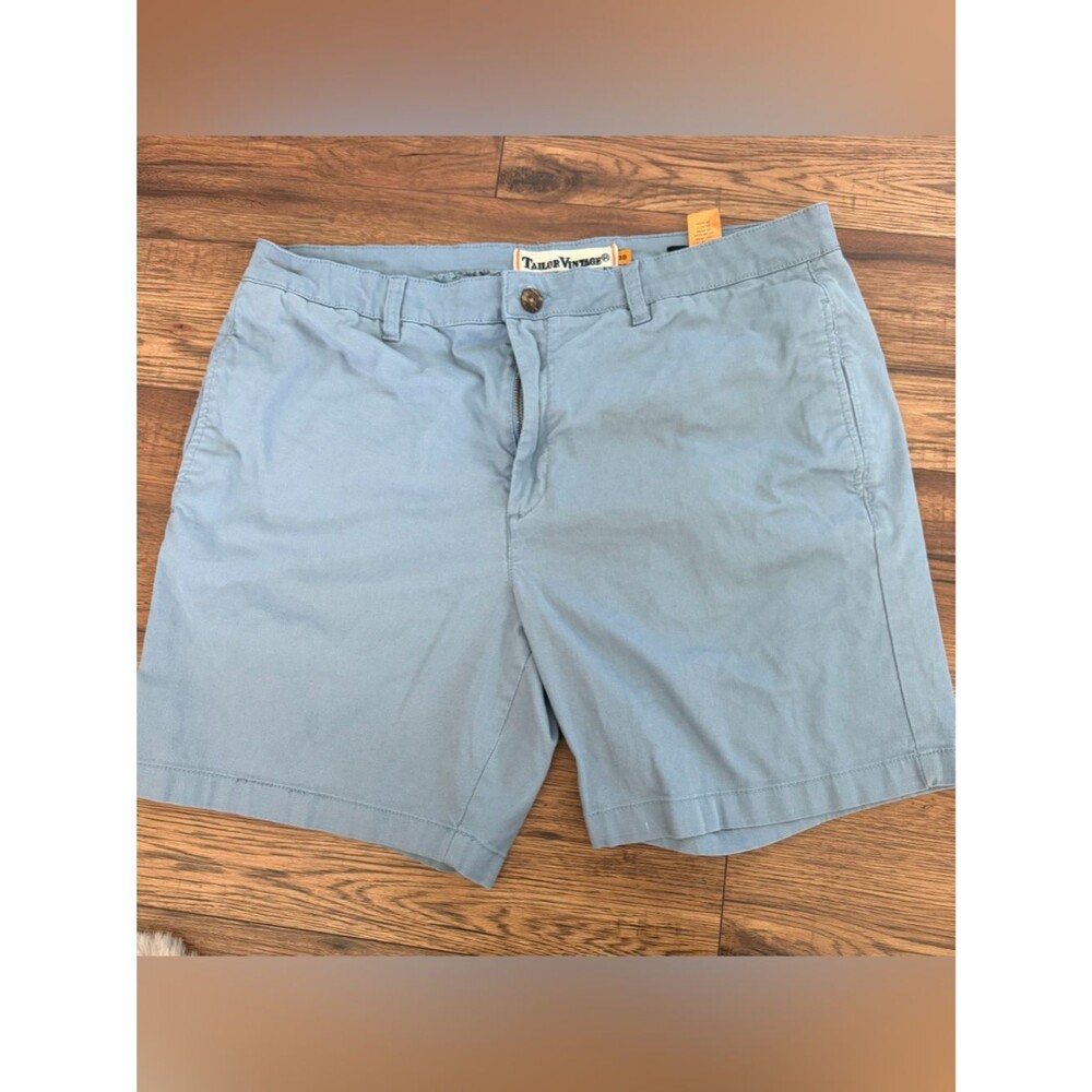 Tailor Vintage Men's Light Blue Luxe Performance Greenwich Chino Shorts 38 EUC